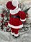 19" Velvet Resin Black Santa with Fur: Elegant Holiday Decoration with Luxurious Detailing